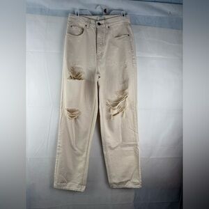 BDG Urban Outfitters Relaxed Fit Distressed High Rise Jeans Size 29” Cream